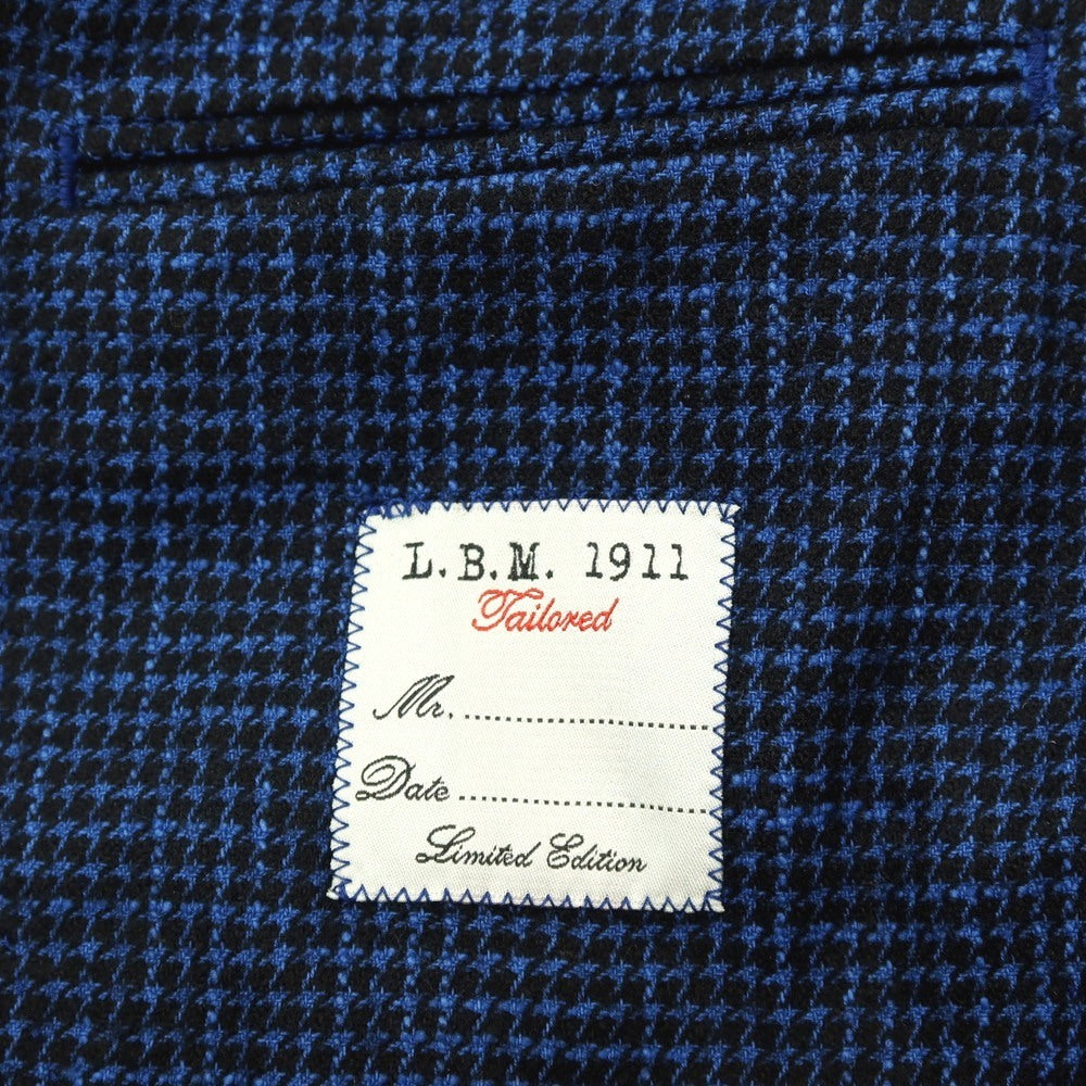 【中古】エルビーエム1911 L.B.M.1911 コットンウールナイロン ハウンドトゥース 2B カジュアルジャケット ネイビー【サイズ50】【 状態ランクB 】【 メンズ 】