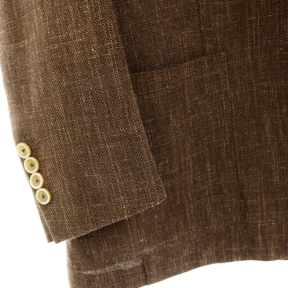 【中古】イレブンティ eleventy ウールコットンリネン 2B カジュアルジャケット ブラウン【サイズ50】【 状態ランクC 】【 メンズ 】
