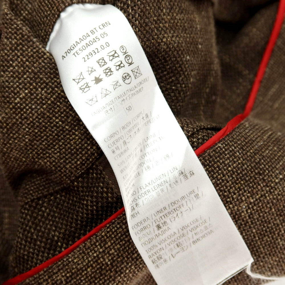 【中古】イレブンティ eleventy ウールコットンリネン 2B カジュアルジャケット ブラウン【サイズ50】【 状態ランクC 】【 メンズ 】