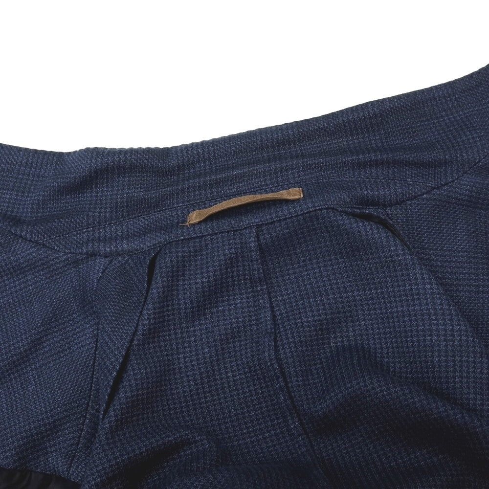 【中古】イレブンティ eleventy リネンコットンナイロン ジャージー グレンチェック 2B カジュアルジャケット ネイビー【サイズ50】【 状態ランクC 】【 メンズ 】