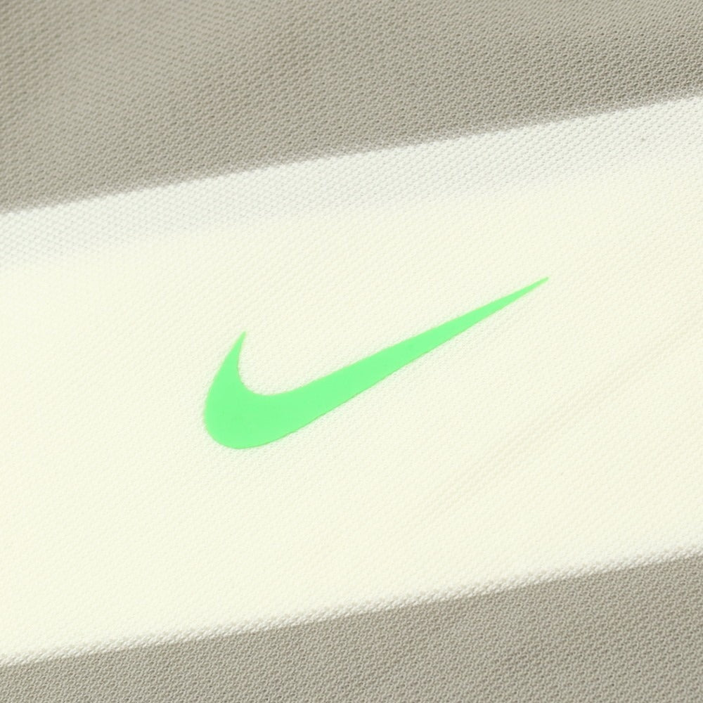 【中古】【未使用】ナイキ ゴルフ NIKE GOLF ドライフィット ポリエステル ボーダー 半袖ポロシャツ グレーxグリーン【サイズM】【 状態ランクS 】【 メンズ 】