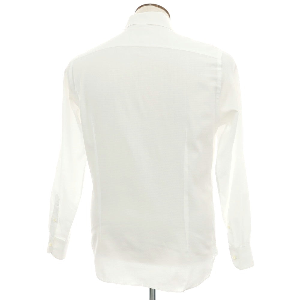 【中古】ギローバー GUY ROVER ジャカードコットン ワイドカラー ドレスシャツ ホワイト【 41 】【 状態ランクC 】【 メンズ 】