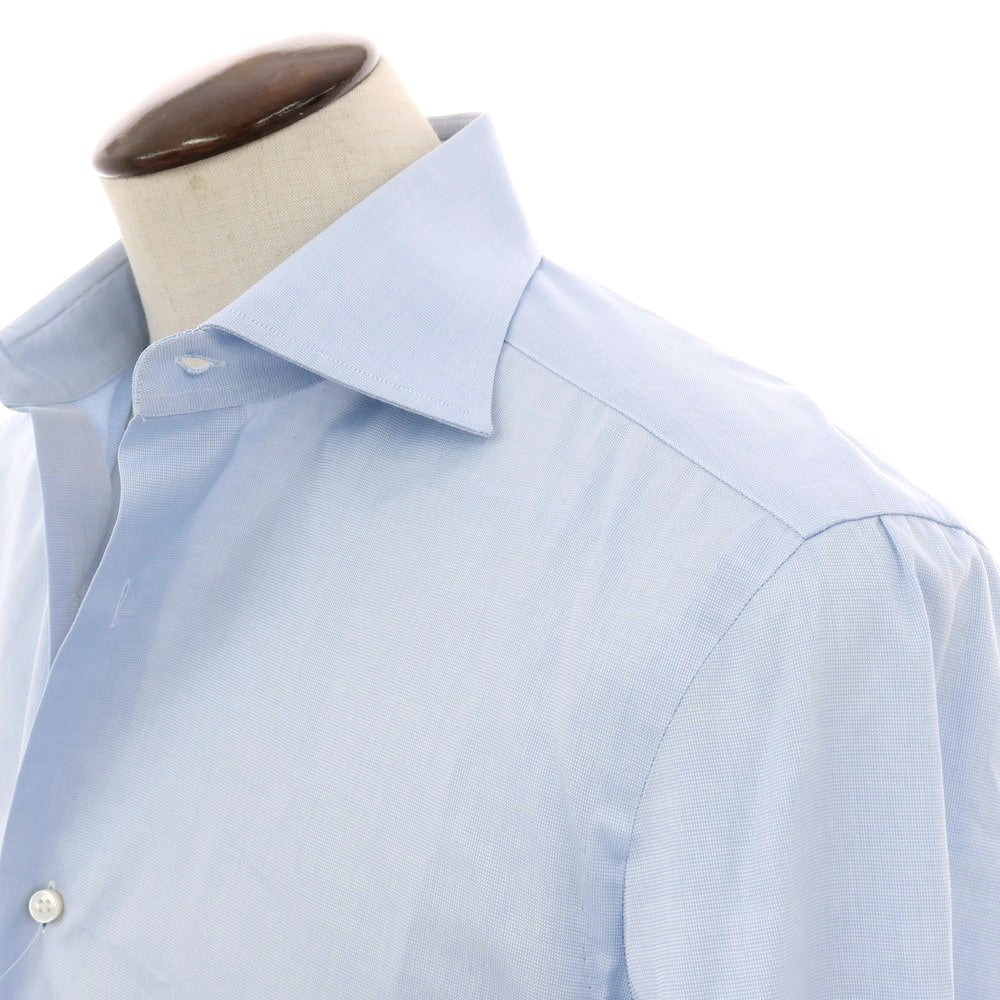 【中古】バルバ BARBA コットン ダブルカフス セミワイドカラー ドレスシャツ ライトブルー【 41 】【 状態ランクB 】【 メンズ 】