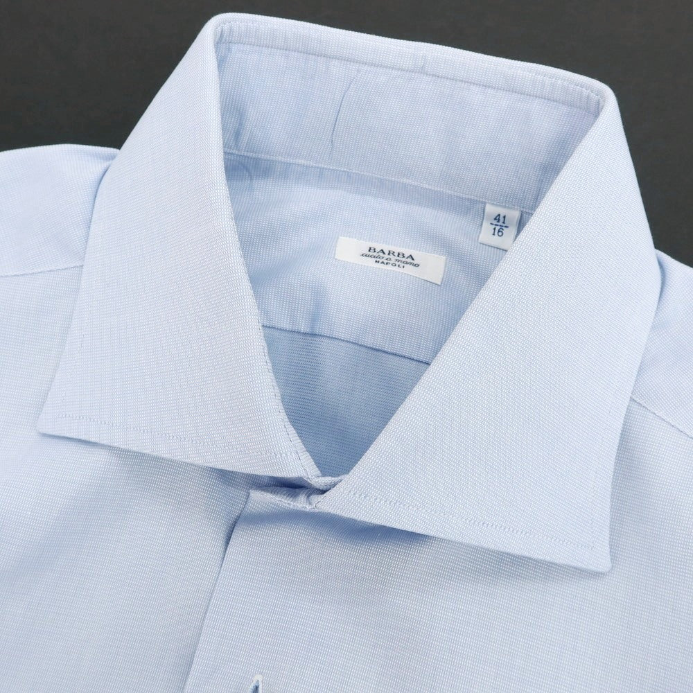 【中古】バルバ BARBA コットン ダブルカフス セミワイドカラー ドレスシャツ ライトブルー【 41 】【 状態ランクB 】【 メンズ 】