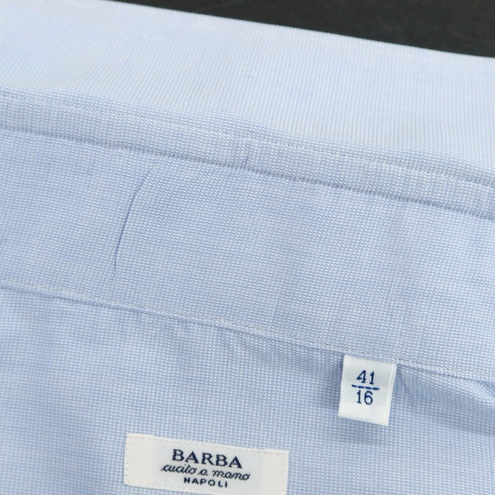 【中古】バルバ BARBA コットン ダブルカフス セミワイドカラー ドレスシャツ ライトブルー【 41 】【 状態ランクB 】【 メンズ 】