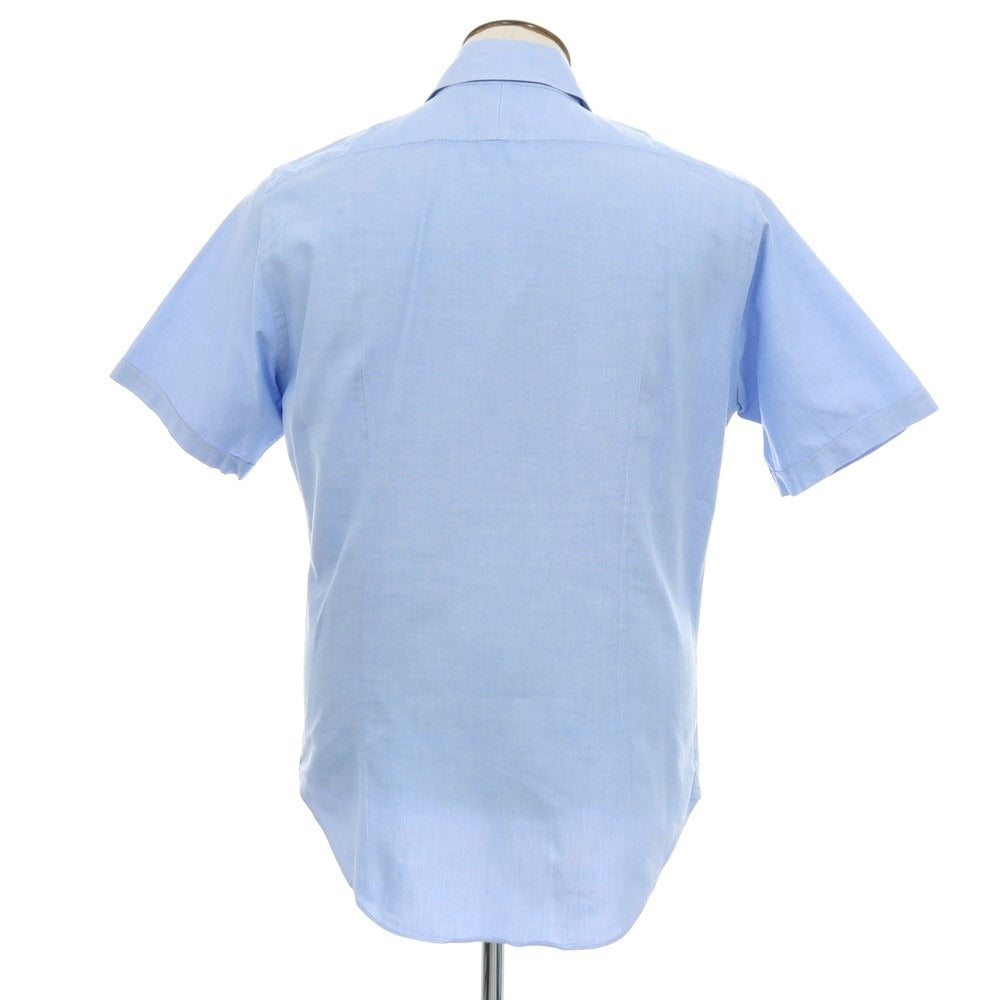 【中古】バーニーズニューヨーク BARNEYS NEWYORK コットンポリエステル ホリゾンタルカラー 半袖シャツ ブルー【サイズL】【 状態ランクC 】【 メンズ 】