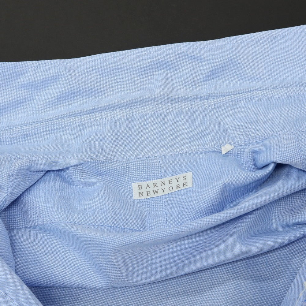 【中古】バーニーズニューヨーク BARNEYS NEWYORK コットンポリエステル ホリゾンタルカラー 半袖シャツ ブルー【サイズL】【 状態ランクC 】【 メンズ 】