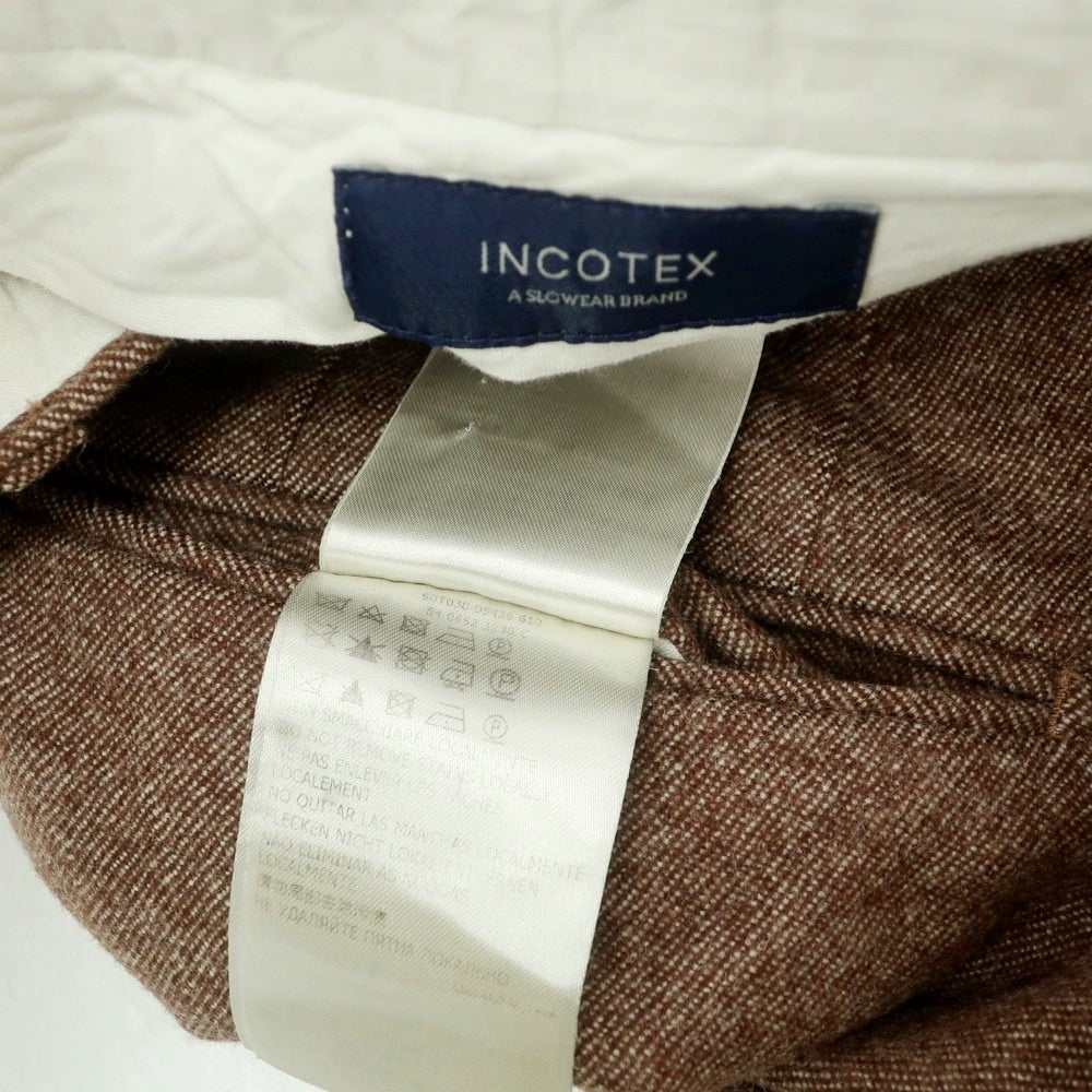 【中古】インコテックス INCOTEX ウール カジュアルスラックスパンツ ブラウン【 50 】【 状態ランクC 】【 メンズ 】