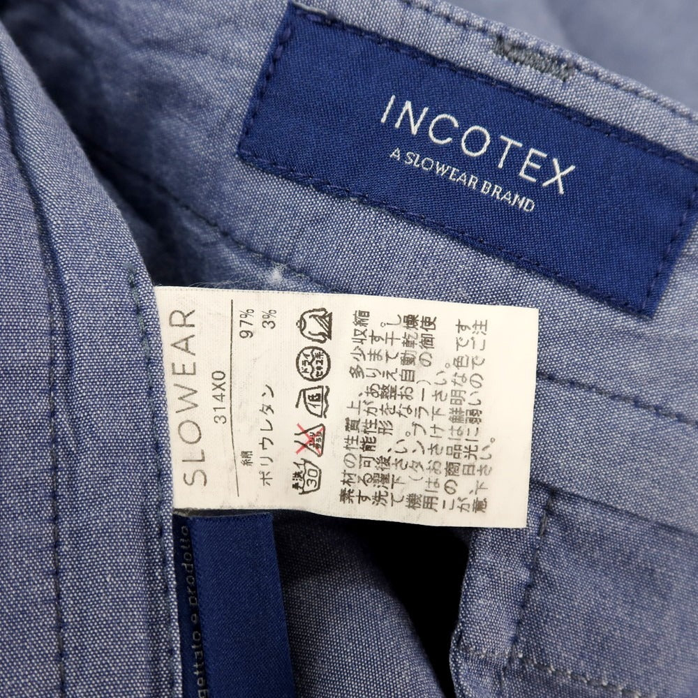 【SALE30%OFF/返品不可】【中古】インコテックス INCOTEX ストレッチ コットン カジュアルスラックスパンツ ネイビー【 サイズ50 】【 状態ランクC 】【 メンズ 】