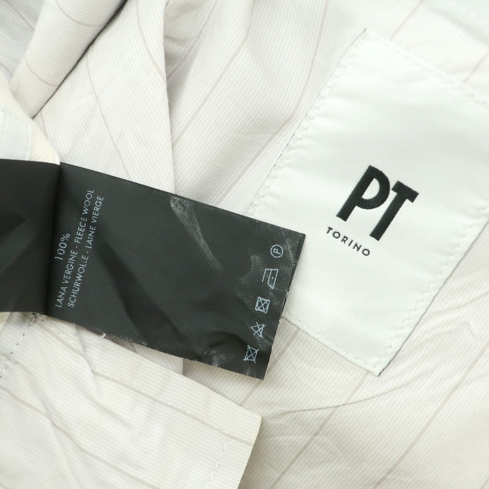 【中古】ピーティートリノ PT TORINO SUPER110‘S ウール グレンチェック ドレススラックスパンツ グレー【 50 】【 状態ランクC 】【 メンズ 】