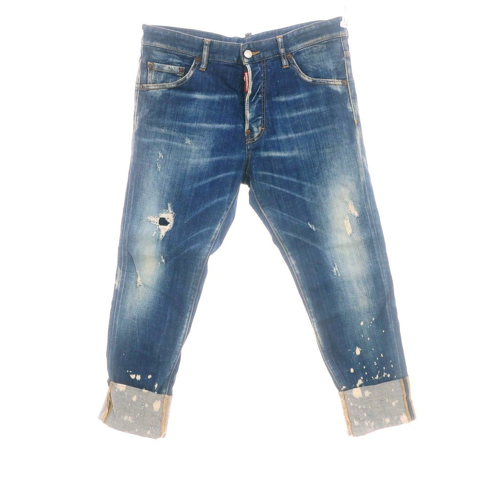 【中古】ディースクエアード DSQUARED2 Cool Guy Cropped Jean ストレッチ コットン デニムパンツ ジーンズ ネイビー【 48 】【 状態ランクC 】【 メンズ 】