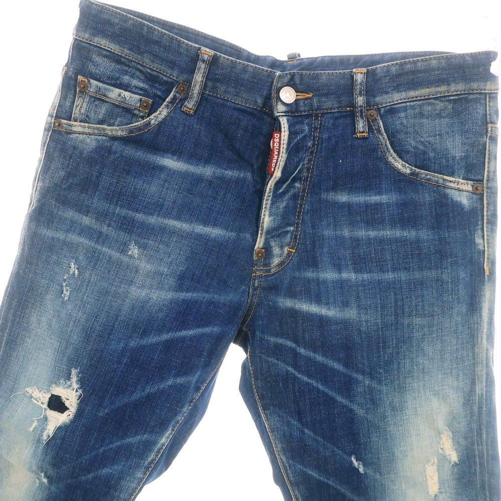 【中古】ディースクエアード DSQUARED2 Cool Guy Cropped Jean ストレッチ コットン デニムパンツ ジーンズ ネイビー【 48 】【 状態ランクC 】【 メンズ 】