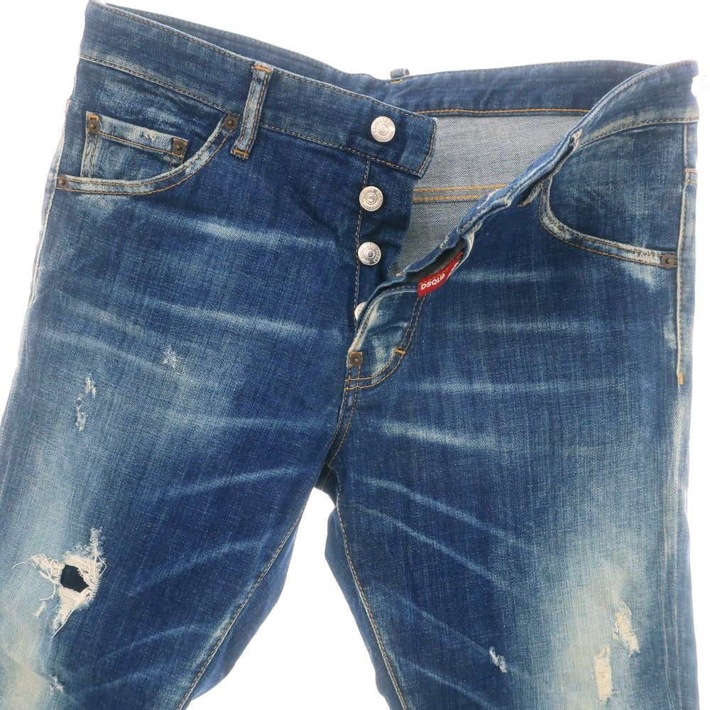 【中古】ディースクエアード DSQUARED2 Cool Guy Cropped Jean ストレッチ コットン デニムパンツ ジーンズ ネイビー【 48 】【 状態ランクC 】【 メンズ 】