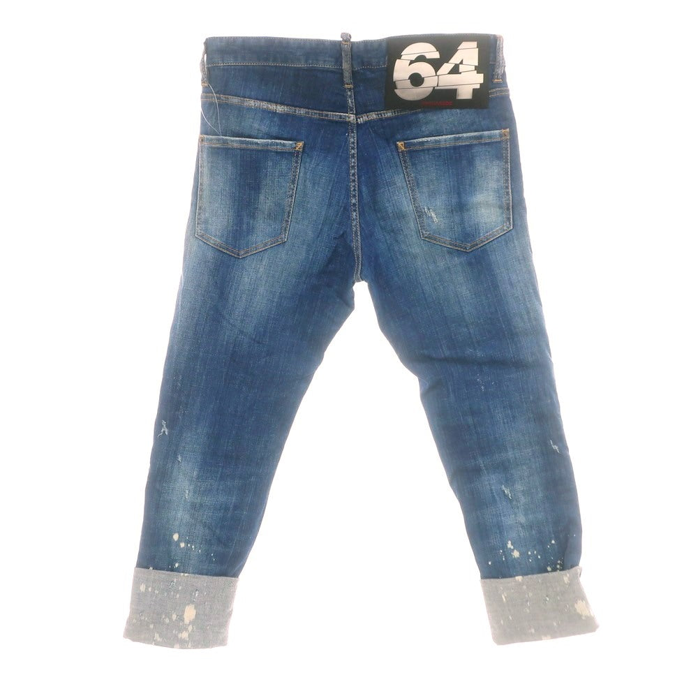 【中古】ディースクエアード DSQUARED2 Cool Guy Cropped Jean ストレッチ コットン デニムパンツ ジーンズ ネイビー【 48 】【 状態ランクC 】【 メンズ 】