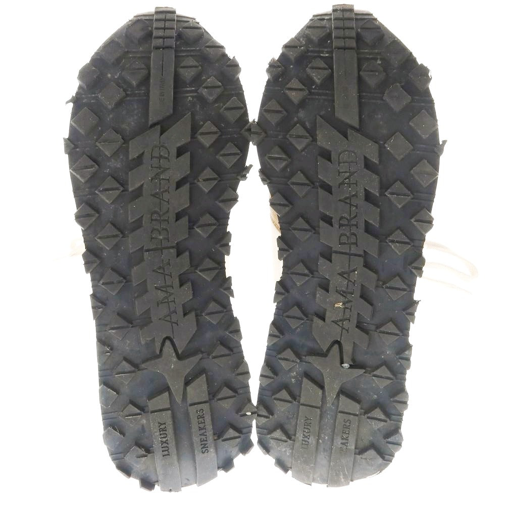 【中古】アマブランド AMA BRAND スニーカー ホワイトxブラウン【 42 】【 状態ランクB 】【 メンズ 】