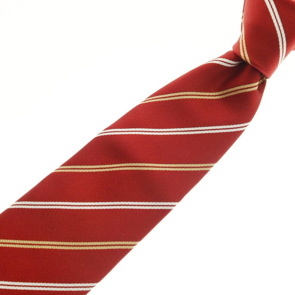 【中古】ステファノ ビジ stefano bigi シルク ストライプ柄ネクタイ レッド【 状態ランクB 】【 メンズ 】