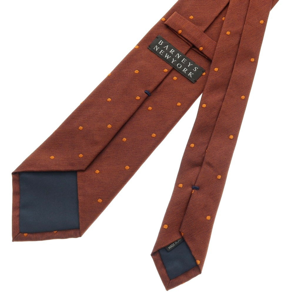 【中古】バーニーズニューヨーク BARNEYS NEWYORK シルク ドット柄ネクタイ オレンジブラウン【 状態ランクB 】【 メンズ 】