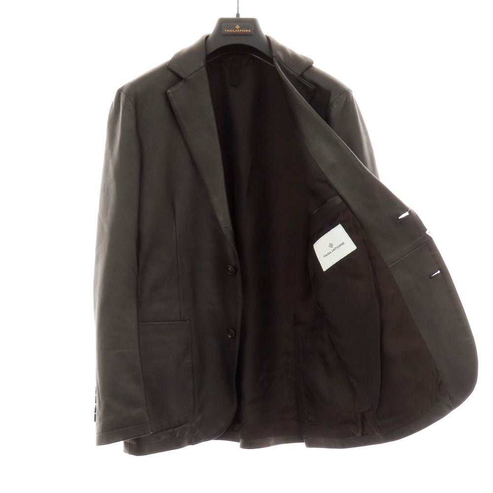 【中古】タリアトーレ TAGLIATORE ラムレザー カジュアルジャケット ブラック【 46 】【 状態ランクB 】【 メンズ 】