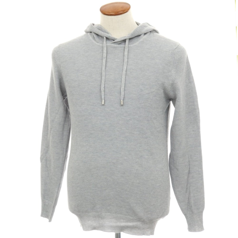 【中古】クルチアーニ CRUCIANI コットン プルオーバー ニットパーカー グレー【サイズ48】【 状態ランクB 】【 メンズ 】