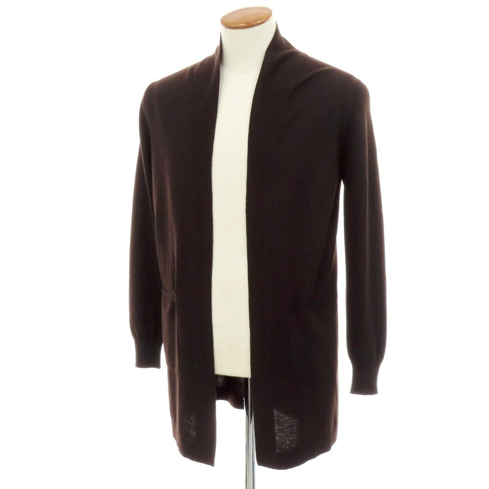 【中古】グランサッソ GRAN SASSO ハイゲージ ウール カーディガン ダークブラウン【 46 】【 状態ランクA 】【 メンズ 】