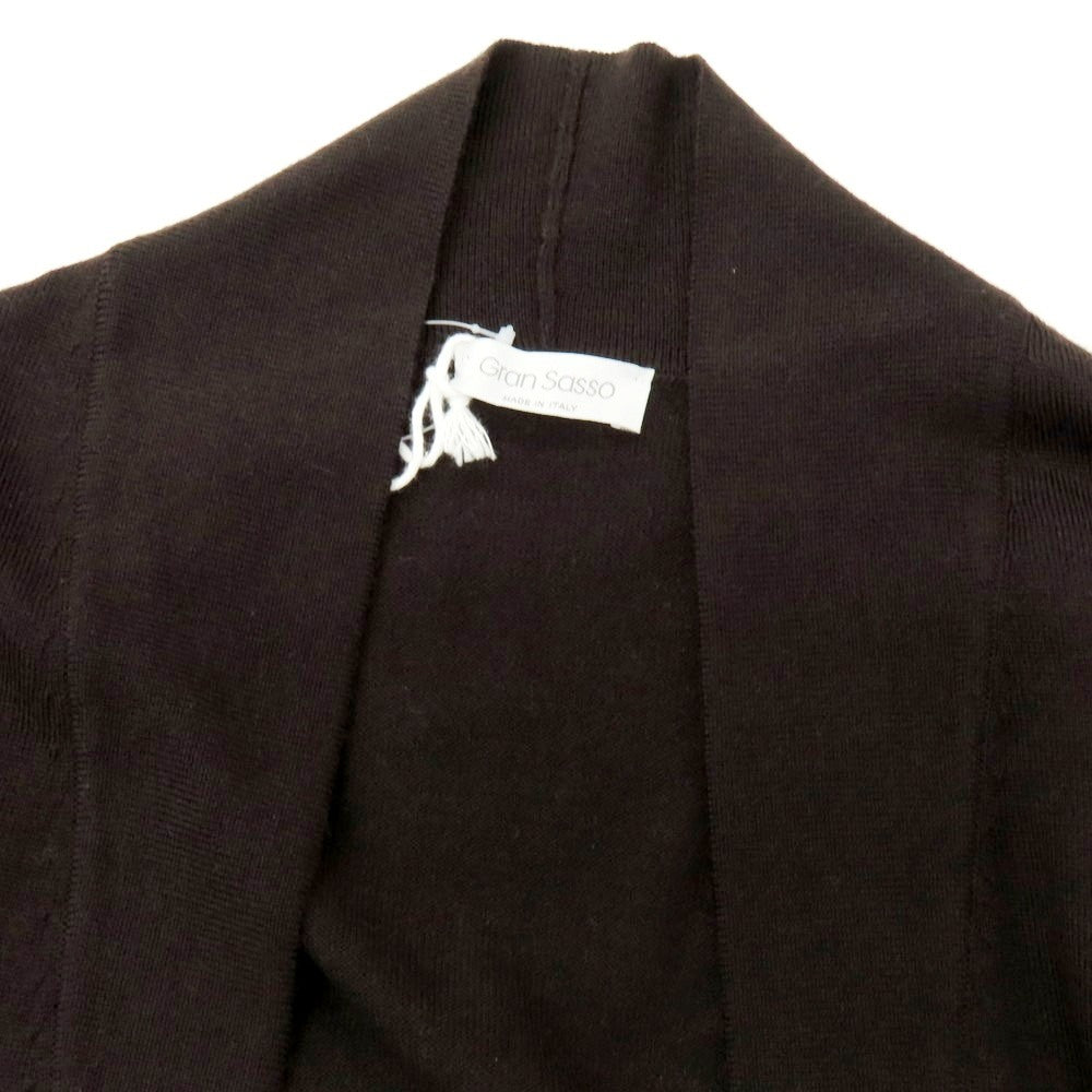 【中古】グランサッソ GRAN SASSO ハイゲージ ウール カーディガン ダークブラウン【 46 】【 状態ランクA 】【 メンズ 】
