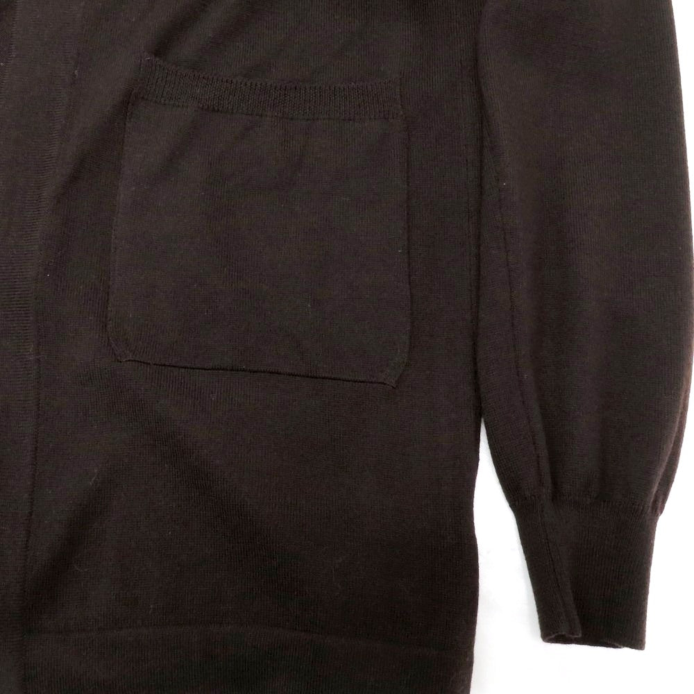 【中古】グランサッソ GRAN SASSO ハイゲージ ウール カーディガン ダークブラウン【 46 】【 状態ランクA 】【 メンズ 】