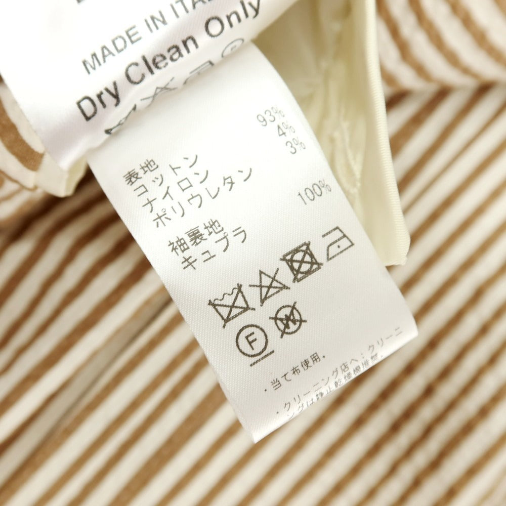 【中古】エルネスト ernesto GFB ストレッチ コットンナイロン サッカー ストライプ 2B カジュアルジャケット クリームブラウン【サイズ44】【 状態ランクC 】【 メンズ 】