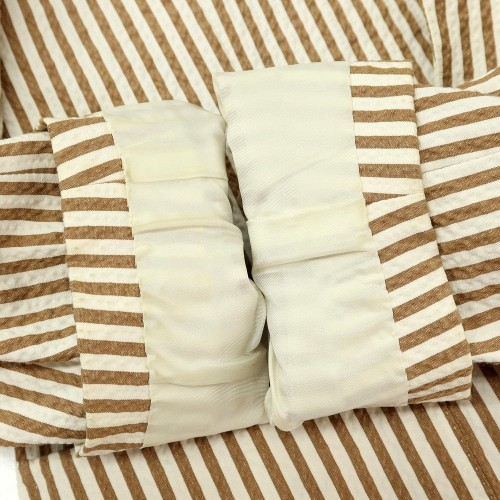 【中古】エルネスト ernesto GFB ストレッチ コットンナイロン サッカー ストライプ 2B カジュアルジャケット クリームブラウン【サイズ44】【 状態ランクC 】【 メンズ 】