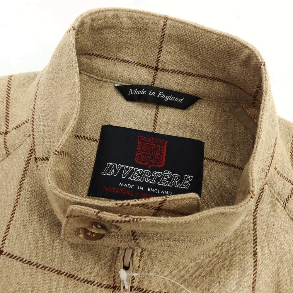 【中古】インバーティア INVERTERE コットンシルクウール ウィンドウペーンチェック スイングトップ ベージュ【 38 】【 状態ランクB 】【 メンズ 】