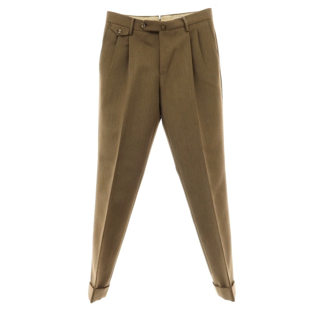 【中古】ピーティーゼロウーノ PT01 ウール ツープリーツ ドレススラックスパンツ カーキ【 44 】【 状態ランクC 】【 メンズ 】