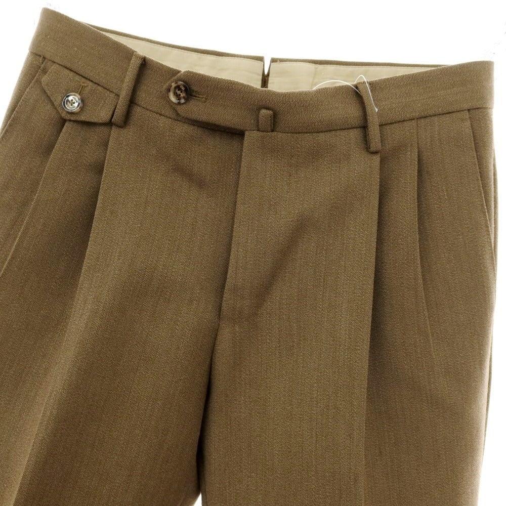 【中古】ピーティーゼロウーノ PT01 ウール ツープリーツ ドレススラックスパンツ カーキ【 44 】【 状態ランクC 】【 メンズ 】