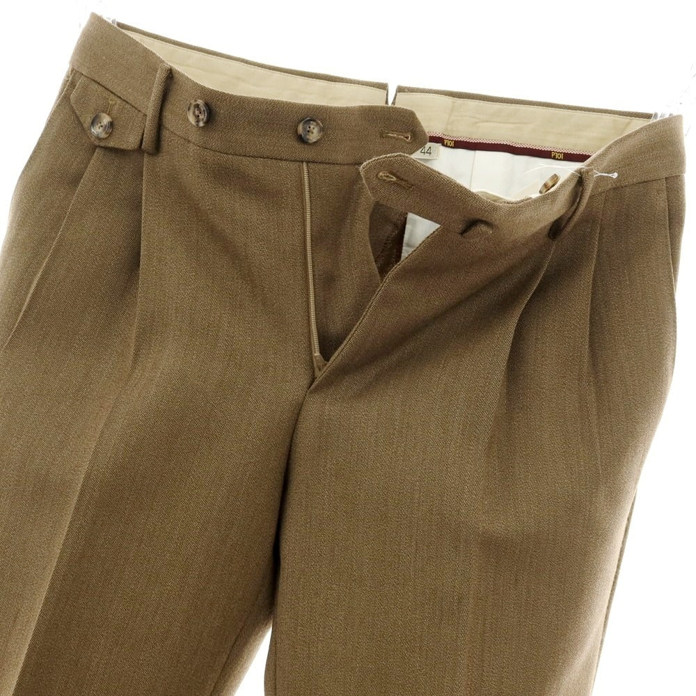 【中古】ピーティーゼロウーノ PT01 ウール ツープリーツ ドレススラックスパンツ カーキ【 44 】【 状態ランクC 】【 メンズ 】