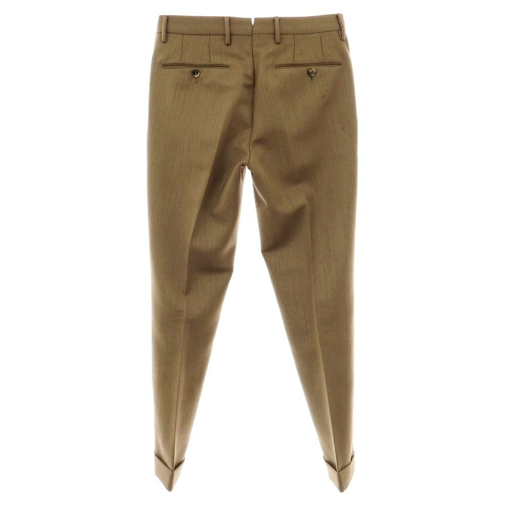 【中古】ピーティーゼロウーノ PT01 ウール ツープリーツ ドレススラックスパンツ カーキ【 44 】【 状態ランクC 】【 メンズ 】