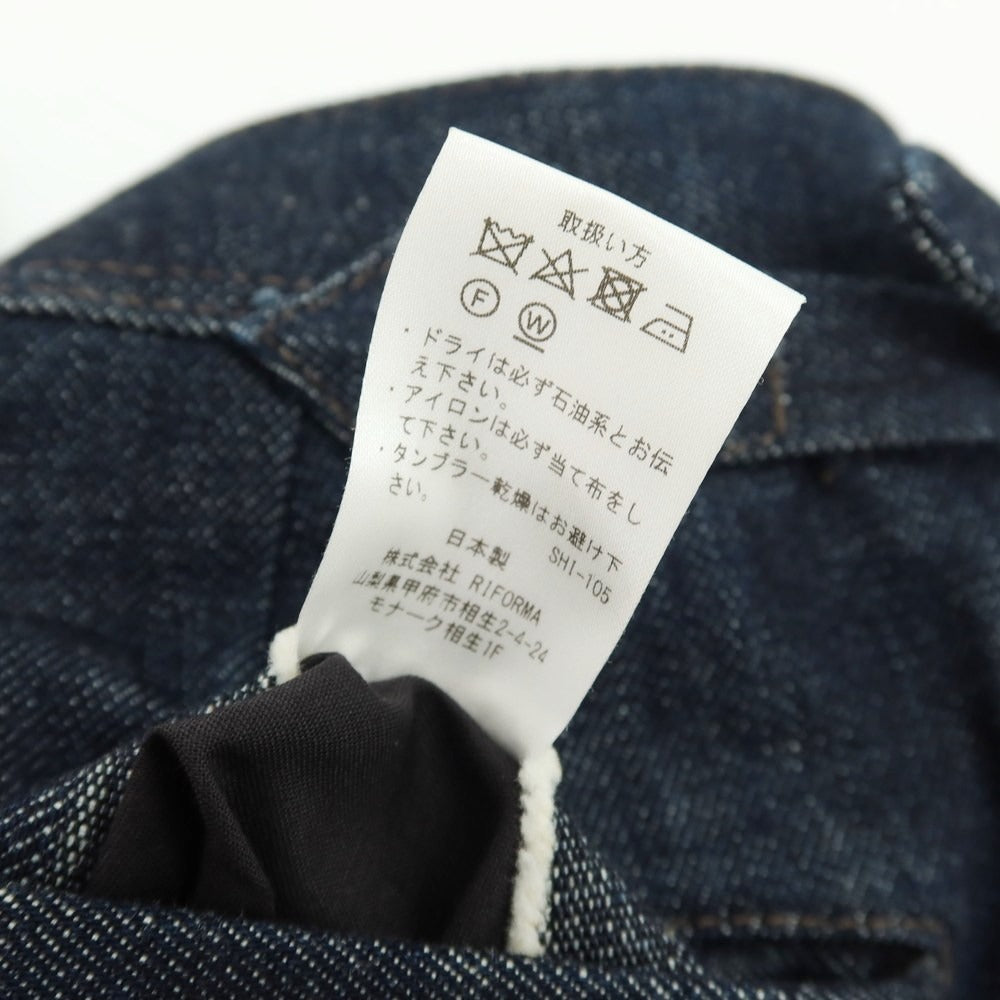 【中古】イガラシトラウザーズ 五十嵐 IGARASHI TROUSERS デニム ツープリーツ カジュアルスラックスパンツ ネイビー【 表記なし(XS位) 】【 状態ランクB 】【 メンズ 】