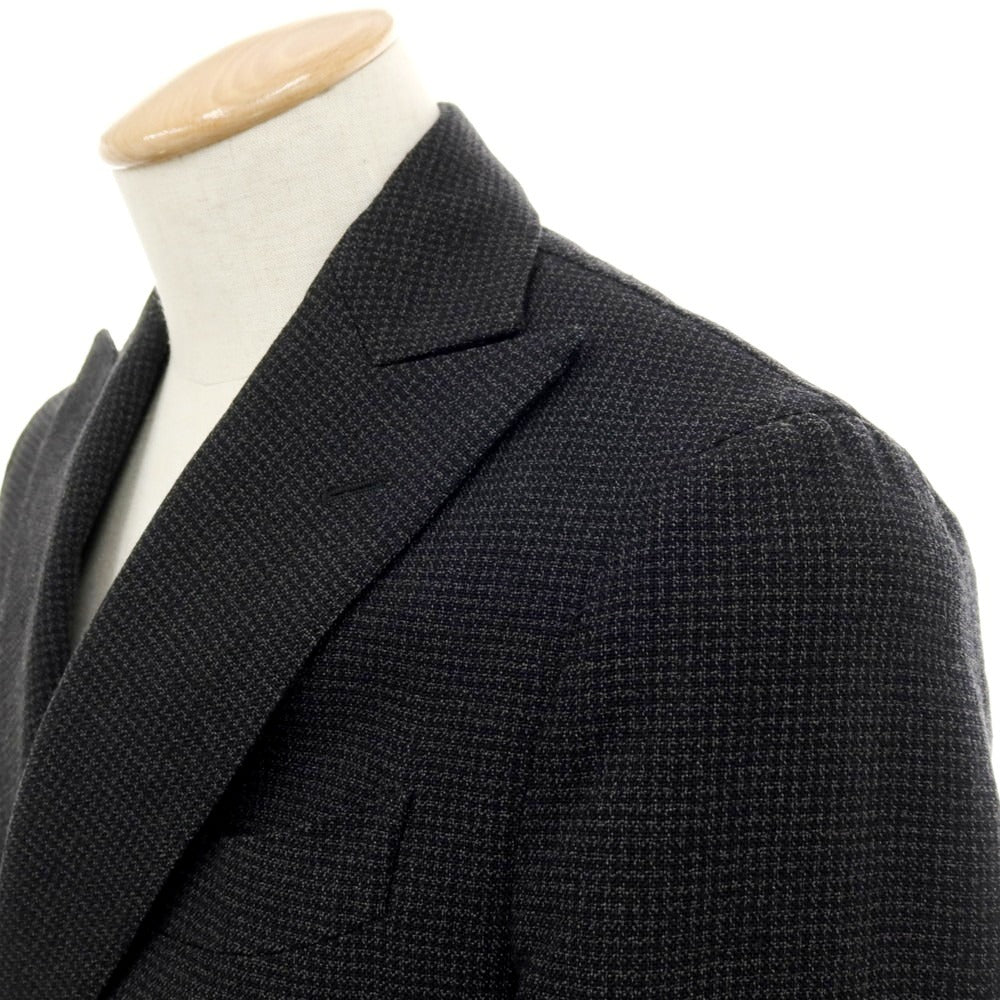 【中古】ラルディーニ LARDINI ウール ダブルスーツ チャコールグレーxブラック【サイズ42】【 状態ランクD 】【 メンズ 】
