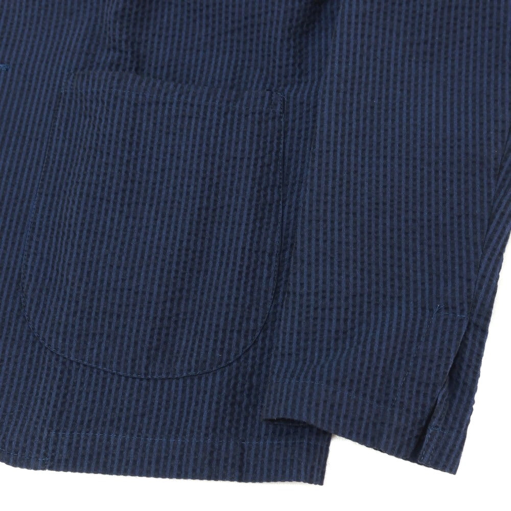 【中古】ジャンネット giannetto コットン サッカー ストライプ 2B カジュアルジャケット ネイビー【サイズ42】【 状態ランクC 】【 メンズ 】