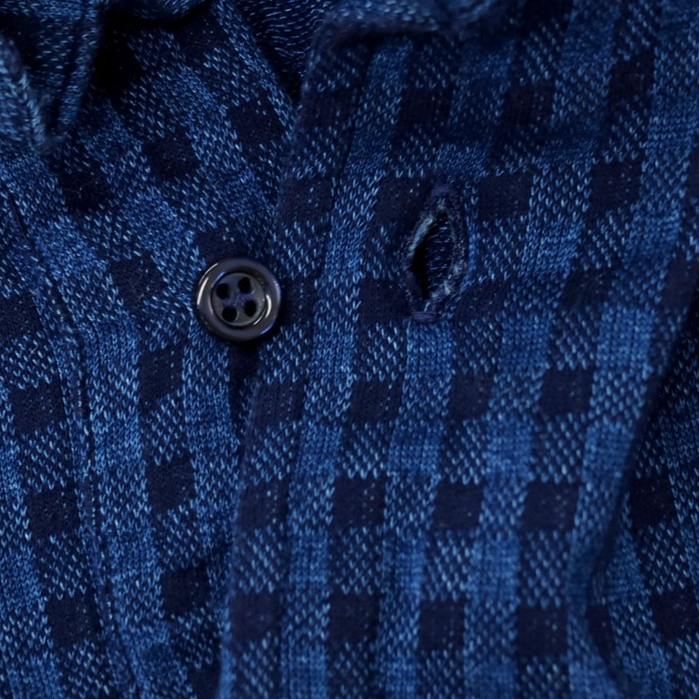 【中古】ギローバー GUY ROVER コットン チェック 半袖ポロシャツ ネイビー【サイズXS】【 状態ランクC 】【 メンズ 】