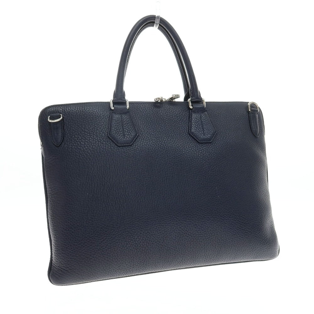 【中古】バリー BALLY レザー ブリーフケース ライトネイビー【 状態ランクA 】【 メンズ 】