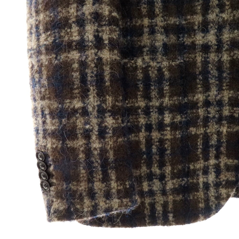 【中古】タリアトーレ TAGLIATORE ウールモヘアアルパカ チェック テーラードジャケット ブラウンxベージュ【 46 】【 状態ランクB 】【 メンズ 】