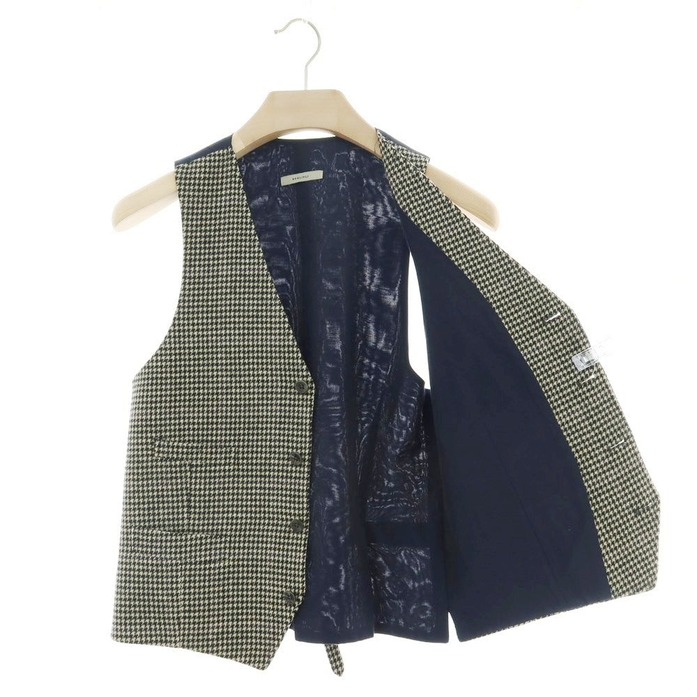 【中古】ボリオリ BOGLIOLI ウールナイロンカシミヤ カジュアル系ジレ ベスト アイボリーxブラック【 46 】【 状態ランクB 】【 メンズ 】