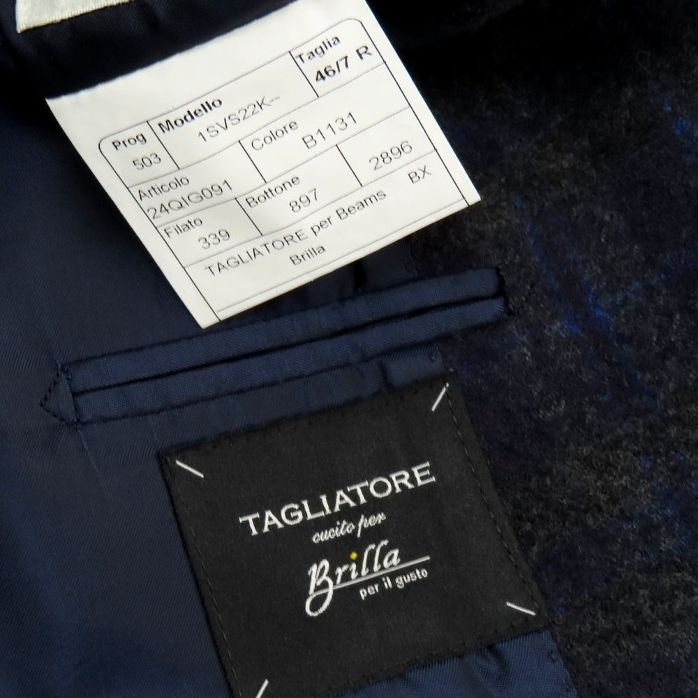 【中古】タリアトーレ TAGLIATORE ツーピース ウール チェック テーラードジャケット ネイビー×グレー【 46 】【 状態ランクB 】【 メンズ 】