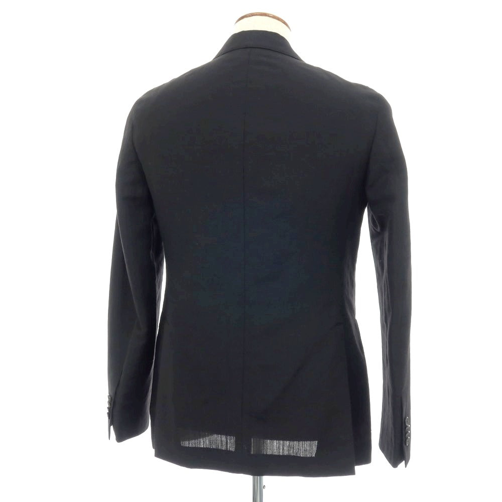 【中古】【未使用】カルーゾ CARUSO リネンウール 3B テーラードジャケット ブラック【サイズ46】【 状態ランクS 】【 メンズ 】