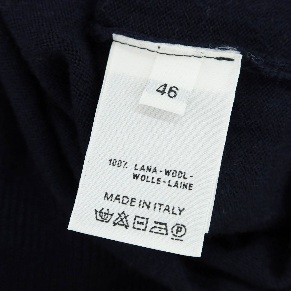 【中古】クルチアーニ CRUCIANI ハイゲージ ウール クルーネック プルオーバーニット ネイビー【 46 】【 状態ランクB 】【 メンズ 】