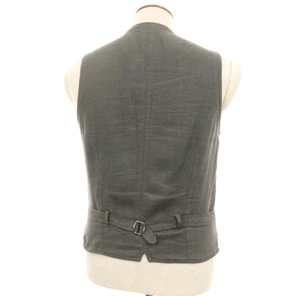 【中古】ラルディーニ LARDINI リネン カジュアル系ジレ ベスト グレー【サイズ46 REG】【 状態ランクB 】【 メンズ 】
