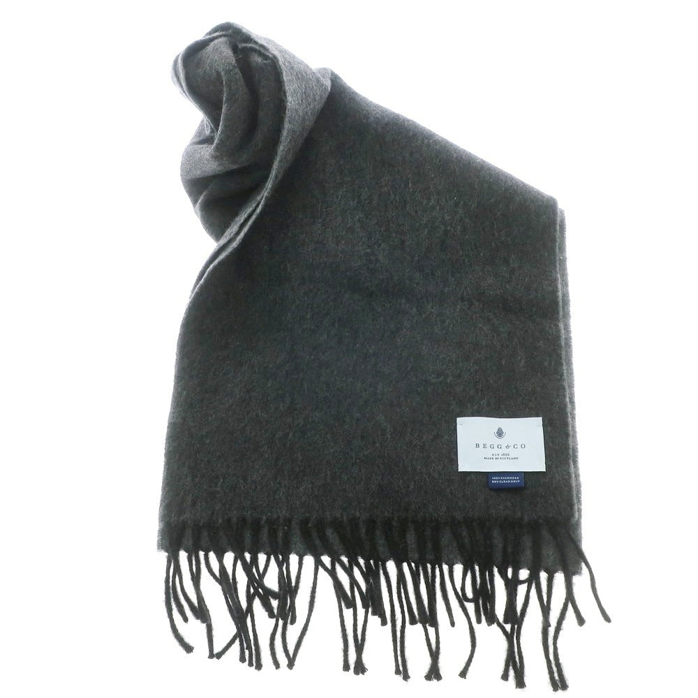 【中古】ベグアンドコー BEGG&CO カシミヤ マフラー グレー【 状態ランクA 】【 メンズ 】