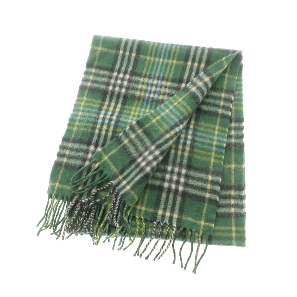 【中古】ヒルトップ HILLTOP ウールアンゴラ チェック マフラー グリーンxブラック【 状態ランクA 】【 メンズ 】