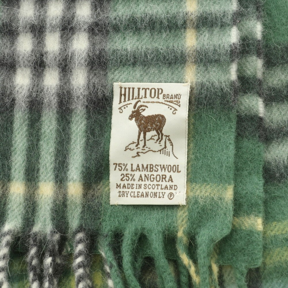【中古】ヒルトップ HILLTOP ウールアンゴラ チェック マフラー グリーンxブラック【 状態ランクA 】【 メンズ 】