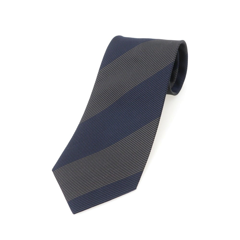 【中古】ニッキー nicky シルク ストライプ柄ネクタイ ネイビーxグレー【 状態ランクA 】【 メンズ 】