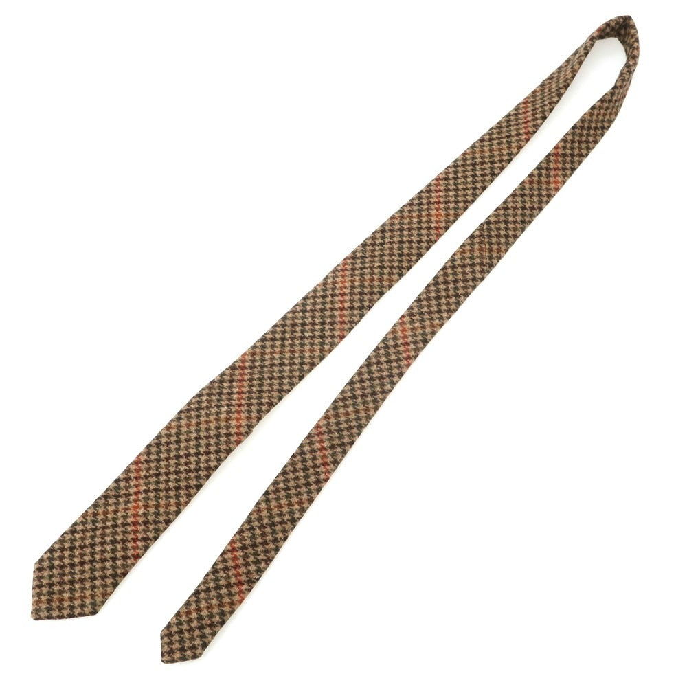 【中古】ジェイクルー J.CREW ウール チェック柄ネクタイ ブラウン系【 状態ランクA 】【 メンズ 】