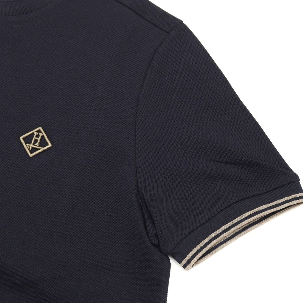 【新品】ヘルノ Herno コットン 鹿の子 クルーネック 半袖Tシャツ ダークネイビー【サイズ56】【 状態ランクN 】【 メンズ 】